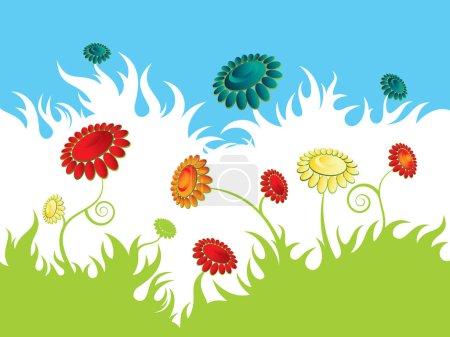 Illustration for Abstract flowers background. vector illustration - Royalty Free Image