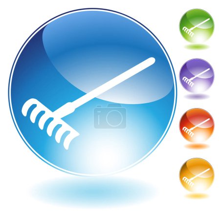 Illustration for Comb on web button - Royalty Free Image
