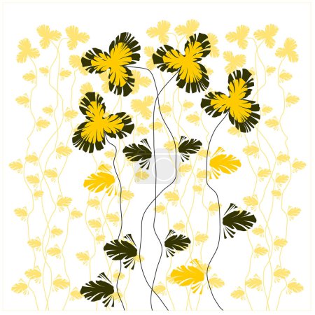 Téléchargez les illustrations : Ensemble vectoriel de fleurs jaunes. - en licence libre de droit