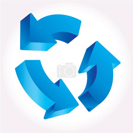 Téléchargez les illustrations : Recycler illustration de signe. vecteur. icône bleue 3 d avec ombre sur fond blanc. isolé. - en licence libre de droit
