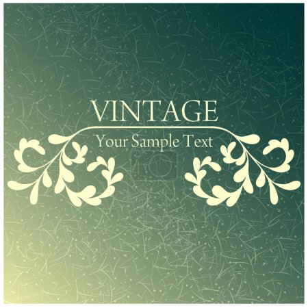 Illustration for Vintage frame with leaves and flowers - Royalty Free Image