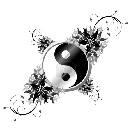 Illustration for Yin yang symbol on white background - Royalty Free Image