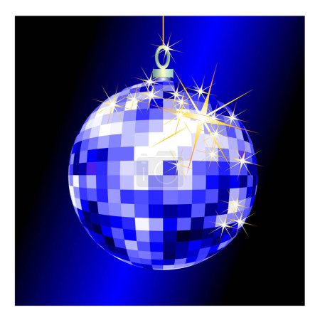 Téléchargez les illustrations : Illustration vectorielle abstraite de boule bleue avec étoiles - en licence libre de droit