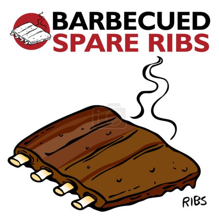 Illustration for Barbecue pork meat cartoon - Royalty Free Image