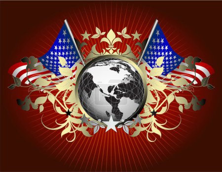 Illustration for Vector image with american symbols - Royalty Free Image