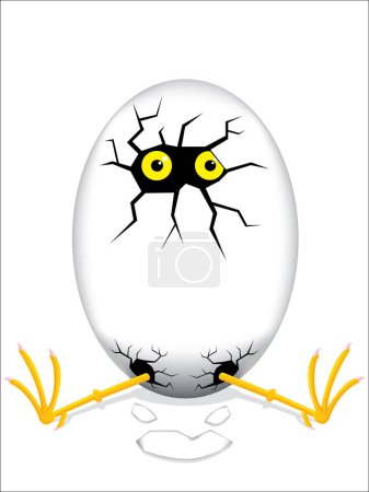 Illustration for Funny cartoon egg with a big eyes - Royalty Free Image