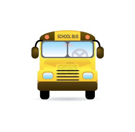 Illustration for Back to school bus icon. flat illustration isolated on white vector. - Royalty Free Image