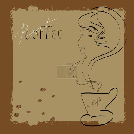 Illustration for Vector hand drawn illustration of coffee with cup - Royalty Free Image
