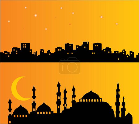 Illustration for Ramadan kareem background with moon - Royalty Free Image