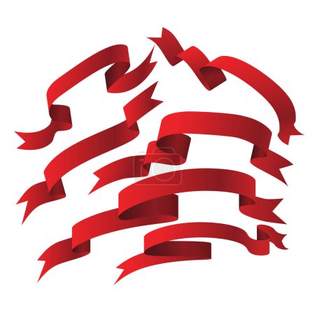 Illustration for Red ribbon banner vector design - Royalty Free Image