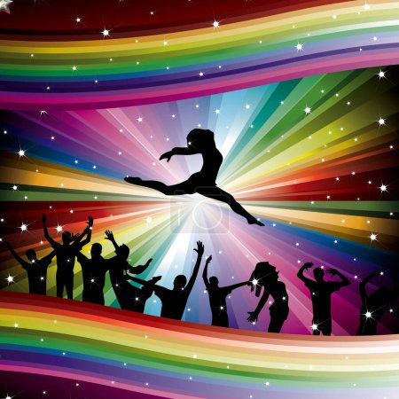 Illustration for Abstract illustration of dancing people in the disco - Royalty Free Image