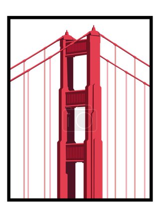 Ilustración de Silueta de puente de puerta de ciudad de san francisco - Imagen libre de derechos