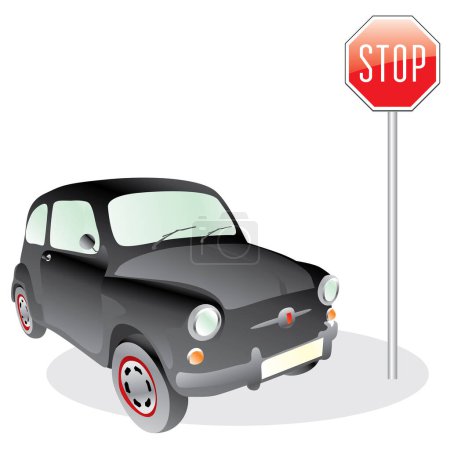 Illustration for Illustration of a car on a white background - Royalty Free Image