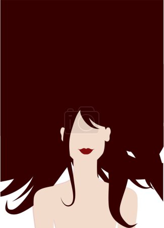 Téléchargez les illustrations : Illustration vectorielle d'une femme aux cheveux noirs - en licence libre de droit