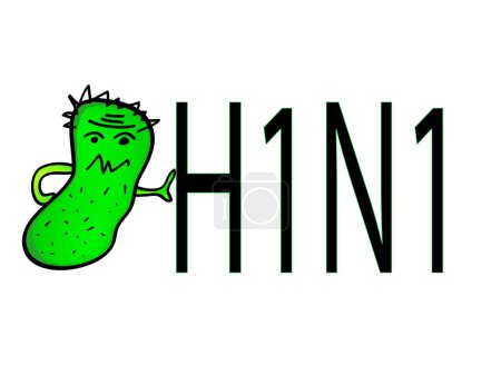 Téléchargez les illustrations : Virus h1n1, illustration vectorielle conception simple - en licence libre de droit