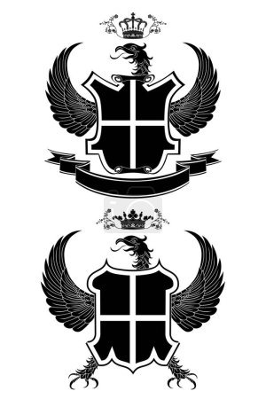 Ilustración de Escudo de armas heráldico, ilustración vectorial - Imagen libre de derechos