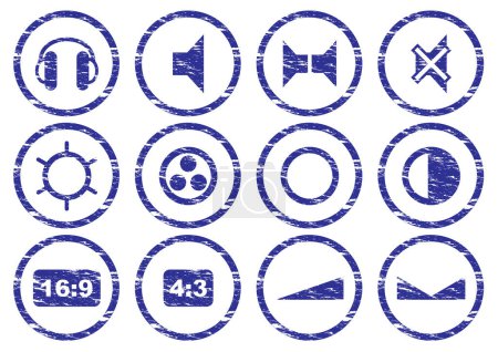 Ilustración de Conjunto de iconos de reproductor de vídeo web, ilustración vectorial diseño simple - Imagen libre de derechos