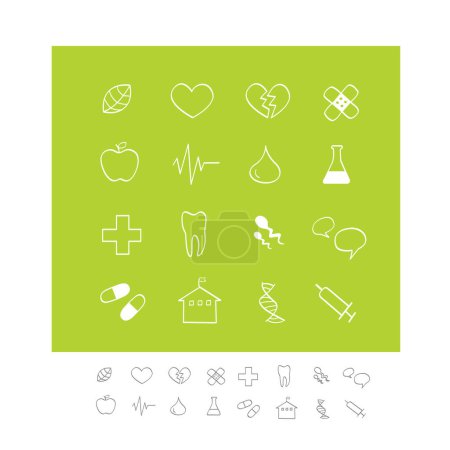 Téléchargez les illustrations : Ensemble d'icônes médicales, illustration vectorielle - en licence libre de droit