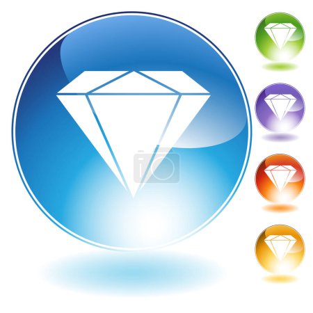 Ilustración de Diamante botón web aislado en un fondo - Imagen libre de derechos