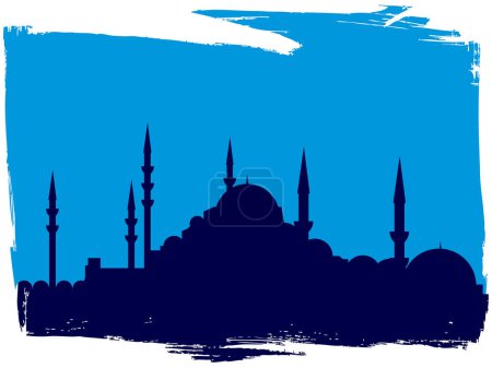 Illustration for Mosque silhouette vector illustration - Royalty Free Image