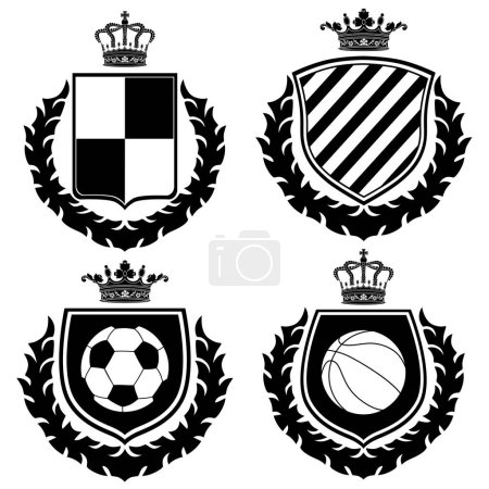 Téléchargez les illustrations : Ensemble de différents logos de football - en licence libre de droit