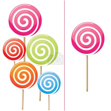 Ilustración de Colorido lolly pops en vector - Imagen libre de derechos