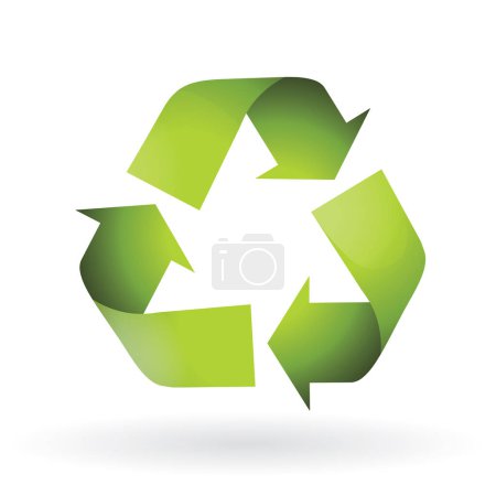 Téléchargez les illustrations : Recycler icône signe sur fond blanc - en licence libre de droit