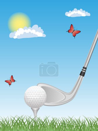 Illustration for Golf ball and golf club - Royalty Free Image