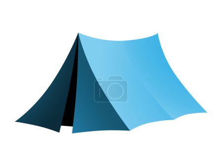 Téléchargez les illustrations : Icône de tente bleue, style isométrique - en licence libre de droit