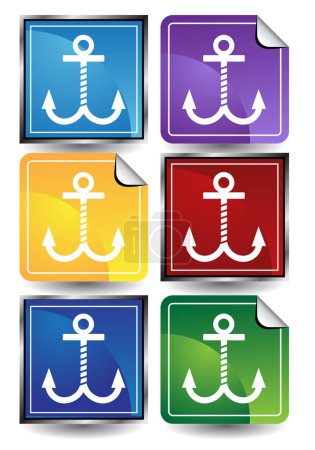 Illustration for Anchor icon set, simple vector illustration - Royalty Free Image