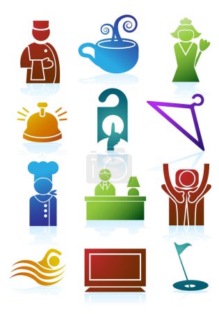 Illustration for Set icons with symbols of spa - Royalty Free Image