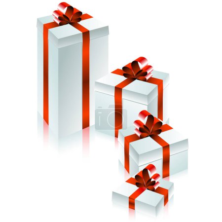 Illustration for Red gift box with ribbon - Royalty Free Image