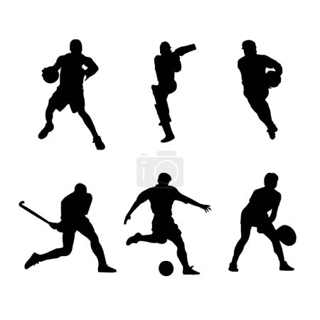 Illustration for Vector silhouette of a soccer. - Royalty Free Image