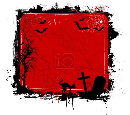 Ilustración de Fondo de Halloween con murciélagos, ilustración vectorial - Imagen libre de derechos