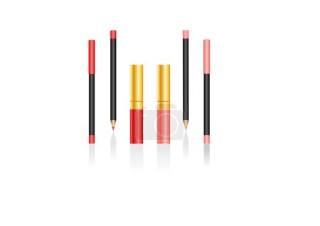 Illustration for Red and black color pencils isolated on white background - Royalty Free Image