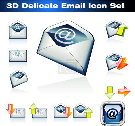 Ilustración de Vector 3 d e - conjunto de iconos de correo. - Imagen libre de derechos