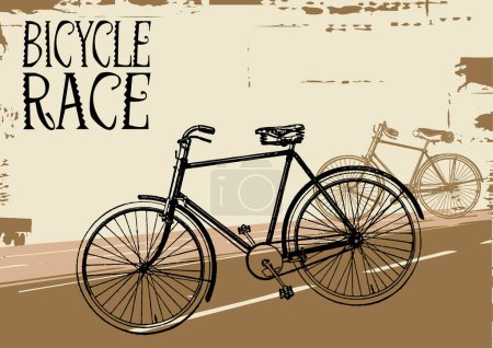 Téléchargez les illustrations : Vélo vintage sur fond marron. illustration vectorielle. eps 1 0 - en licence libre de droit