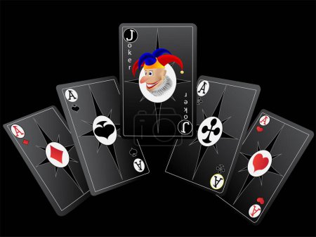 Ilustración de Cartas de rey jugando a las cartas - Imagen libre de derechos