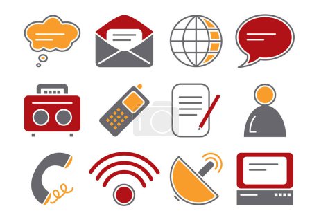 Illustration for Communication icon set, vector illustration - Royalty Free Image