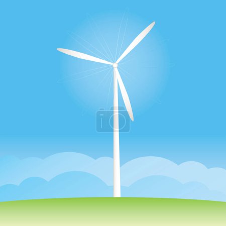 Illustration for Vector illustration of wind turbine - Royalty Free Image