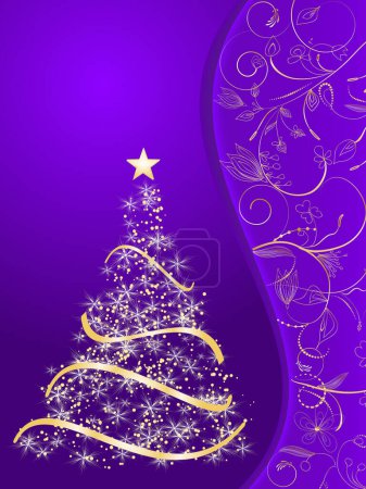 Téléchargez les illustrations : Boule de Noël stylisée sur fond décoratif - en licence libre de droit