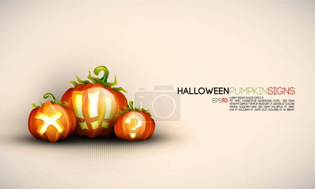 Illustration for Halloween pumpkins and leaves - Royalty Free Image