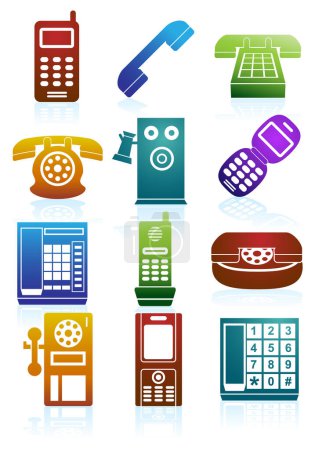 Illustration for Set of telephone icons - Royalty Free Image