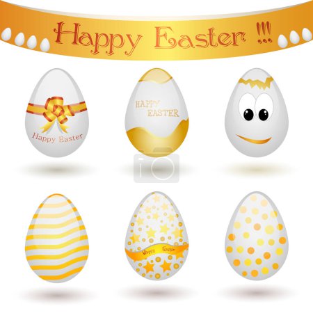 Illustration for Set of happy easter eggs, vector - Royalty Free Image