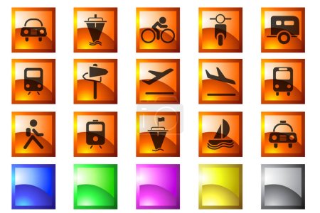 Illustration for Road sign set icons in color color. on white background - Royalty Free Image