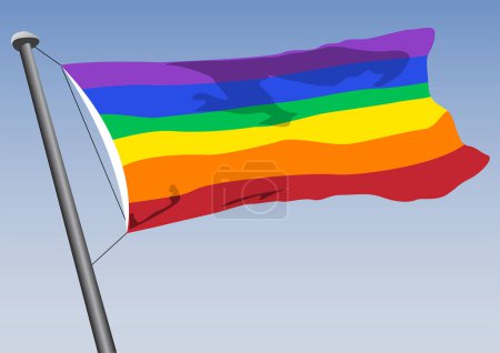 Ilustración de Bandera con arco iris lgbt - Imagen libre de derechos