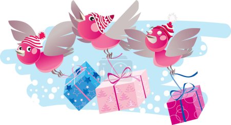 Illustration for Vector illustration of a cute cartoon christmas gift - Royalty Free Image
