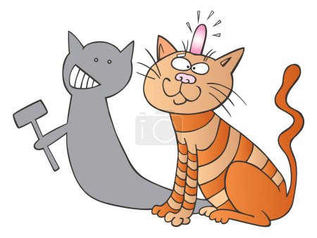Téléchargez les photos : Illustration vectorielle dessin animé mignon chat - en image libre de droit