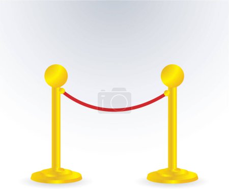 Illustration for Red carpet with yellow ribbon. vector illustration. - Royalty Free Image