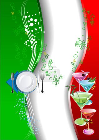 Téléchargez les illustrations : Illustration vectorielle du menu cocktail - en licence libre de droit